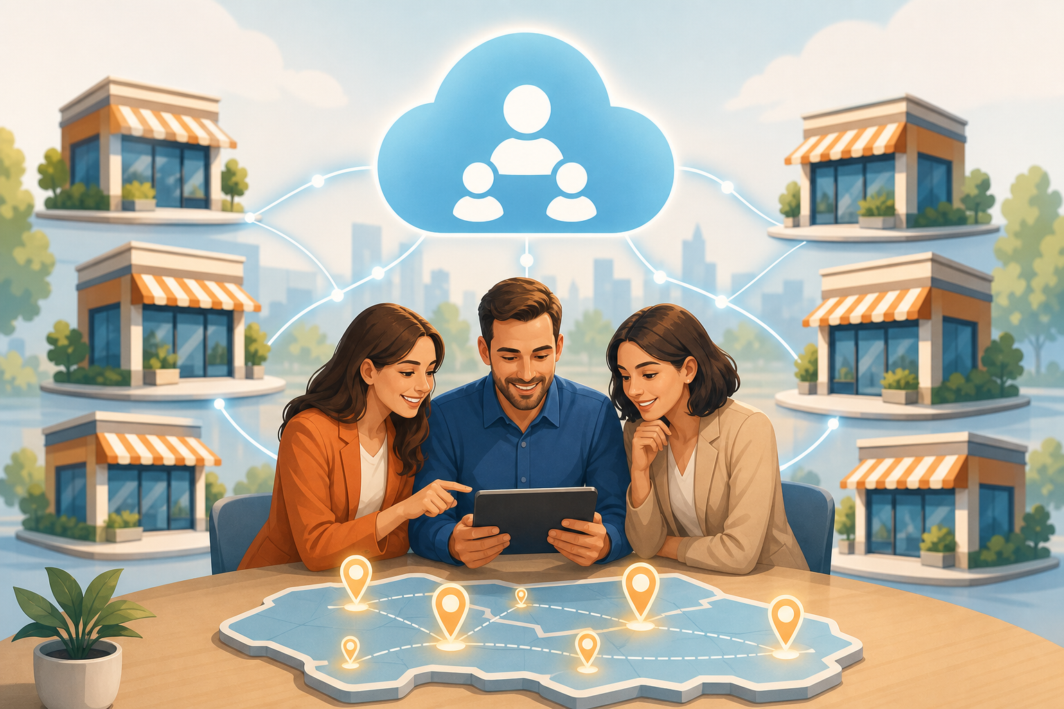 Titelbild zum Thema Franchise CRM Partnerverwaltung Cloud