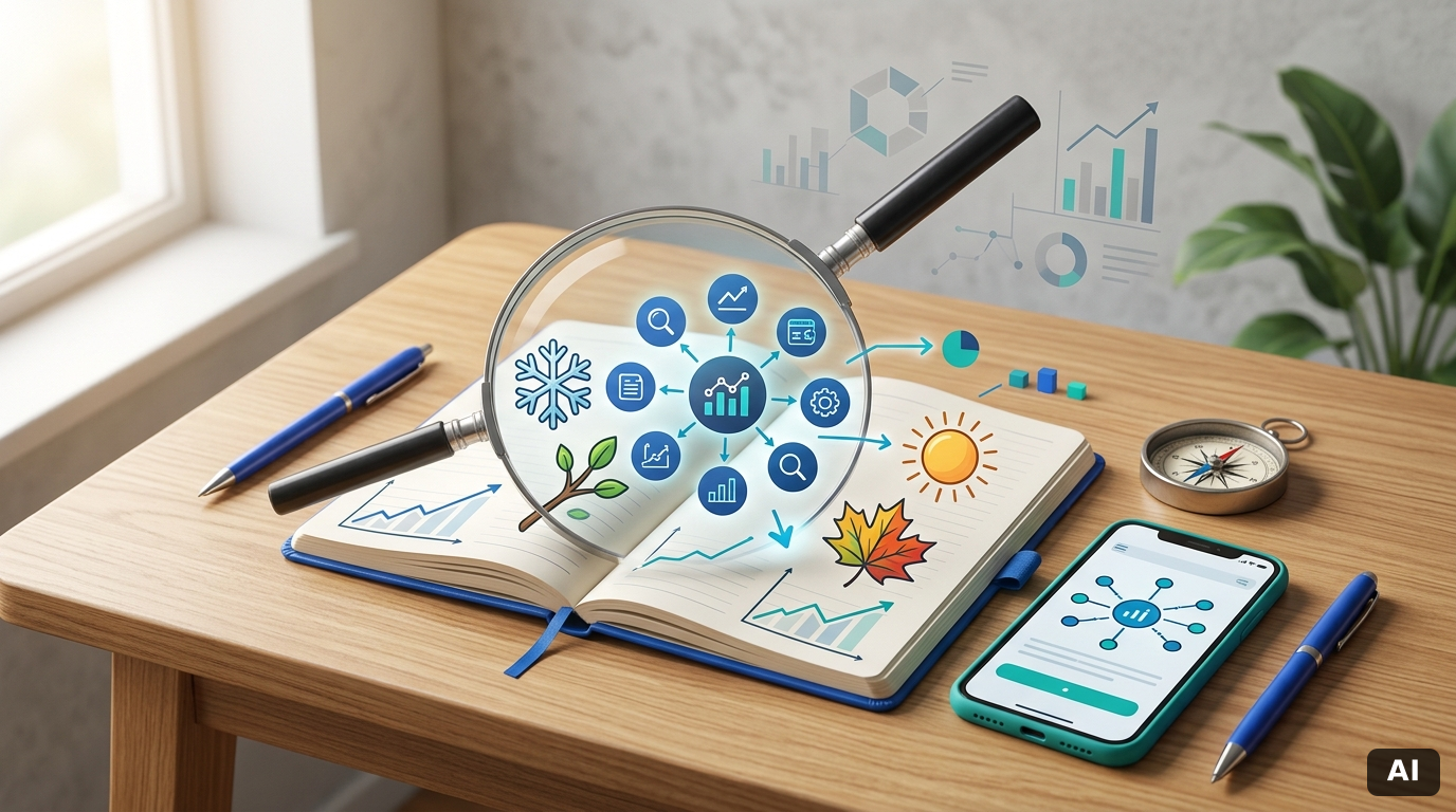 Trending Keywords recherchieren: Saisonale Content-Planung 2026 – Trending Keywords automatisch recherchieren; Trend-basiert…