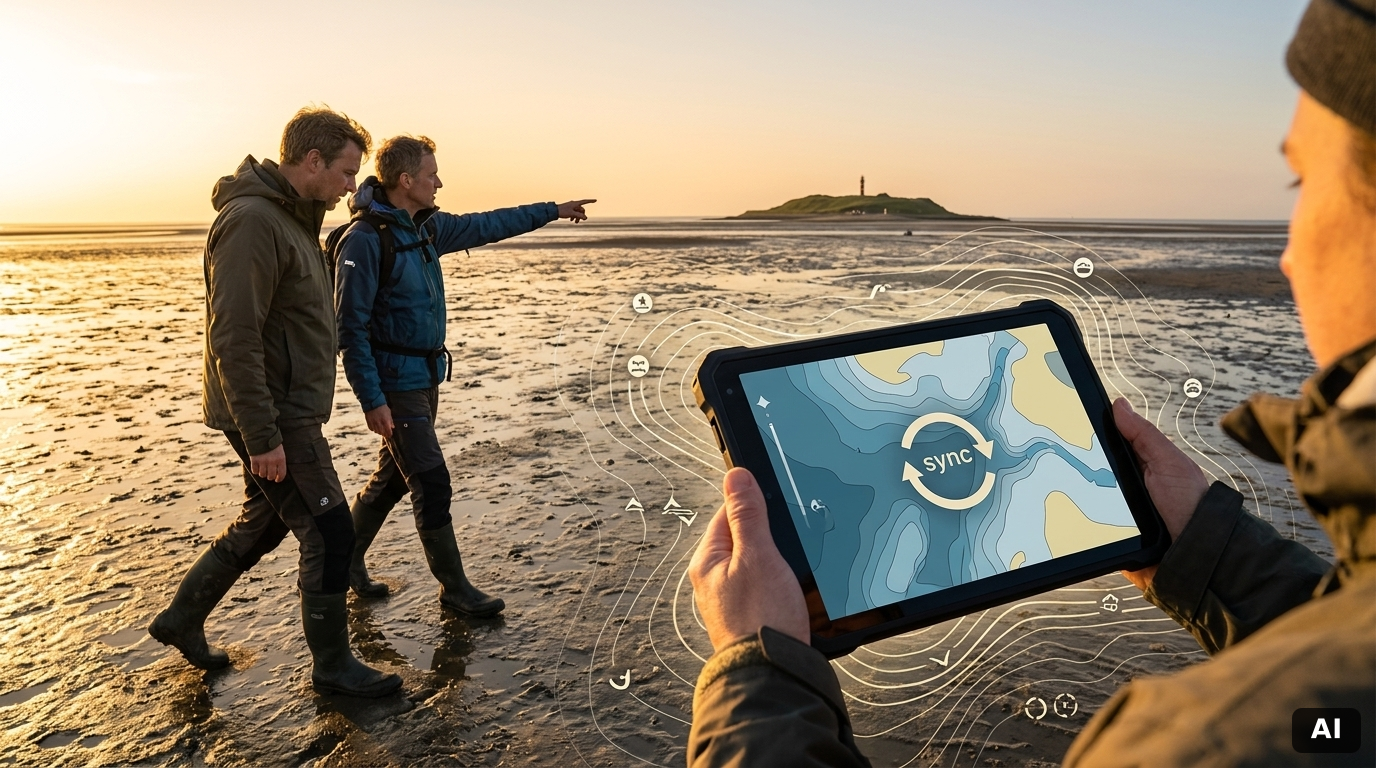 Offline Kartendaten Nordsee Watt Synchronisierung – Titelbild zum Artikel